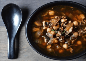 Chorizo Soup with Shiitake Mushrooms & Chickpeas