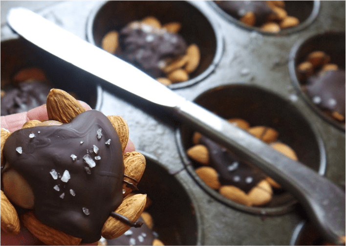 Paleo Chocolate, Caramel & Almond Clusters